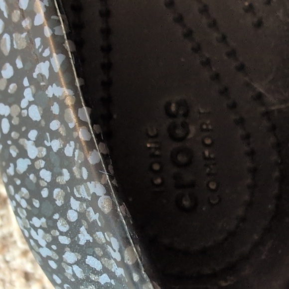 Crocs Black With Speckled Gray Ballet Flats Size 9 - Picture 2 of 11